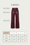 Burgundy Wide Leg Faux Leather Trousers - 8
