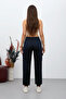 Navy Blue Cargo Pocket Gabardine Fabric Trousers - 5