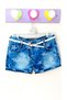 Baby Girl Low Waist Double Leg Slim Fit Belted Jeans Denim Shorts - 4