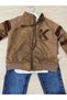 Baby Boy Suede Brown Zipper Cardigan Without Hood Pants Sweatshirt Set - 4