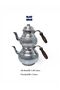 Aluminum Wooden Handle Motif Teapot for 4.5 Persons
