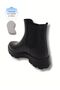 Women's Black Patent Leather Chelsea Boots – Waterproof Thick Sole - 4