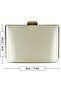 Ten Satin Stone Metal Handle Chain Strap Evening Dress Bag - 7