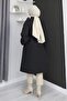 Hidden Placket Trench Coat Black 4430 - 6