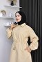 Hidden Placket Trench Coat Beige 4430 - 2