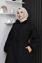 Hidden Placket Trench Coat Black 4430 - 2