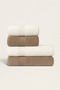 4-Piece Bath Towel Set 100% Cotton Certified Body - Head |   Dowry Box 50X90 - 70X140 Cream Brown - 5