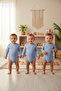 100% Cotton Long Sleeve Baby Bodysuit Snap Fastener Bodysuit Set of 3 - 2