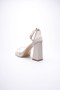 Women's Beige Heeled Sandals Tr12My01D - 7