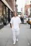 White Crew Neck Men's T-Shirt Wide Cut Comfortable Sleeve Compact Combed Cotton Big Size Sport T-Shirt