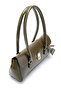Baguette-Shaped Special Lock Pendant Detail Hilly Women's Shoulder Bag Khaki - 5