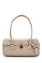 Baguette-Shaped Special Lock Pendant Detail Hilly Women's Shoulder Bag Mink