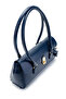 Baguette-Shaped Special Lock Pendant Detail Hilly Women's Shoulder Bag Navy Blue - 5