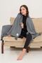 Coco Rice Knit Pompom Knitwear TV Blanket Sofa Shawl Gray - 8