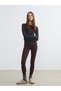 Alita City Lcw Dream Plum Gathering Seamless Ribbed Women's Leggings