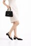 Pointed Toe Buckle Detailed Women's Short Heeled Shoes