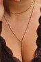 Steel Lip Y Necklace Mirrored Chain Choker Low-Cut Necklace 1mm Elegant Minimal