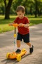 3-Wheel Foldable Kids Scooter – Height Smart Kick Scooter with LED Flashing Wheels, Foldable - 3