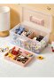 صندوق تخزين بلاستيكي شفاف، صندوق تخزين بسعة كبيرة لإكسسوارات الشعر ومستحضرات التجميل، متعدد الأغراض - 3