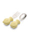 Premium Children's Bpa Free Quality Silicone Handle Stainless Steel Tip Fork-Spoon /Yellow - 7