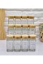 Set of 12 Glass Spice Jars with Bamboo Lids and Labels (with Spreader Head)