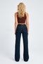 Dark Blue Wide Leg Less Lycra Trousers - 5