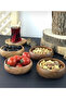 Set of 4 Natural Dark Wooden Snack and Jam Presentation Bowls