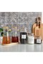 6 Pieces Bamboo Stand Set of 2 900 ml Glass Oil Pot and 3 Tea Sugar Turkish Coffee Storage Jar Set - 2