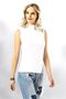 2 Pieces of Cotton Women's Half-Treat Zero Sleeve Undershirt Kota (1 Piece Black, 1 Piece White) - 3
