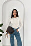 Women's Ecru Crew Neck Modal Blend Blouse - 2
