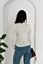 Women's Ecru Crew Neck Modal Blend Blouse - 6