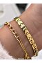 Double Sided Use, Gold Yellow Steel Cord Clasp Women Wristwatch - 7