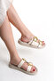 Nora Women's Double Banded Belted Slippers A003-K832/1 - 3