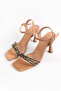 Perla Women's Stone-Fronted Heeled Shoes A002-K1299 - 4