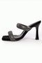 Adel Women's Stoned Heeled Black Slippers A002-K1243 - 3