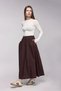 Women's A-Line High Waist Pocketed Flowy Flared Skirt - Textured Linen - 4
