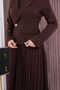 Jacket Look Skirt Pleated Dress 3700 Brown - 6