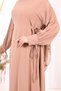 Lacing Detailed Dress 6015 Mink - 6