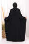 Hooded Abaya and Robe Double Set 70013 Black - 4