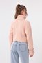 Women's Powder Wide Corded Fabric High Neck Knitwear Crop Sweater - 5