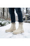 Beige Suede Double Zipper Men's Half Ankle Boots - Sand Color Practical Daily Boots Ba0777 - 2