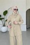 Women's Tunic Shirt Loose Wide Leg Palazzo Pants Hijab Suit - 2