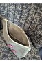 Purple Knitted Flower Detailed Duck Fabric Makeup/Clutch Bag - 6