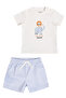 Embroidery Detailed T-Shirt - Gingham Shorts Baby Boy Double Set - 3