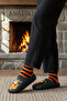 Women's Winter House Slippers Blackorange