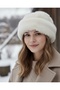 Beige Plush Beret - 2
