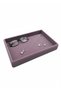 Domestic Production Small Size Suede Fabric Lilac Color 22/14 cm Serving Table
