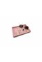 Domestic Production Small Size Suede Fabric Pink Color 22/14 cm Serving Table