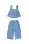 Flouncy Muslin Crop Set - Sky Blue