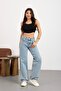 Light Blue High Waist Wide Leg Jeans Trousers - 6